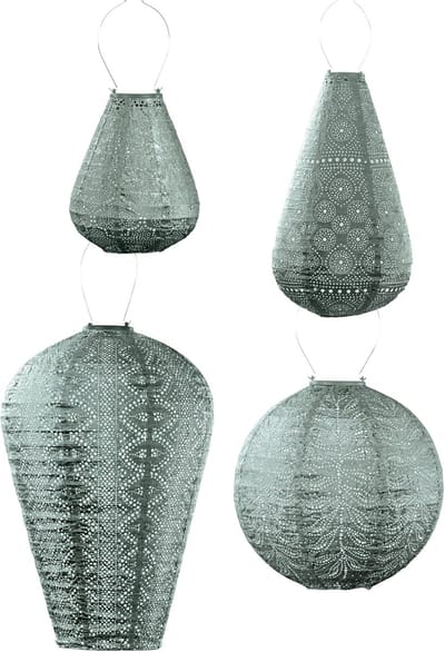 Lumiz Tuinverlichting op zonne energie - Solar tuinverlichting - Lumiz Solar Lampion - Sage Green Set - 4 stuks