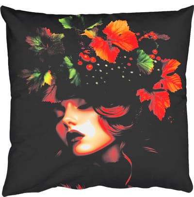 Sierkussens - Kussentjes Woonkamer - 50x50 cm - Vrouw - Rood - Groen - Druiven