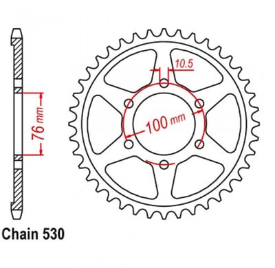 Couronne de transmission PBR pour Moto Husaberg 450 FX 2010 à 2011 825 45 C45 / 45dts P530 Al76mm Neuf
