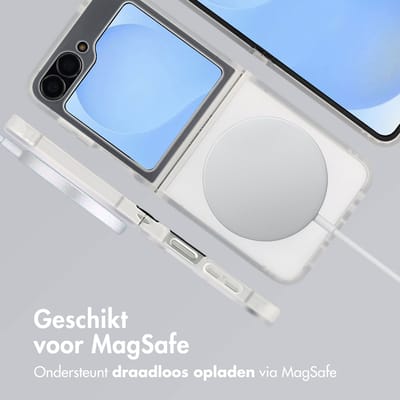 imoshion Hoesje - Geschikt voor Samsung Galaxy Z Flip 7 FE - Color Guard Backcover met Magnetische Ring - Wit