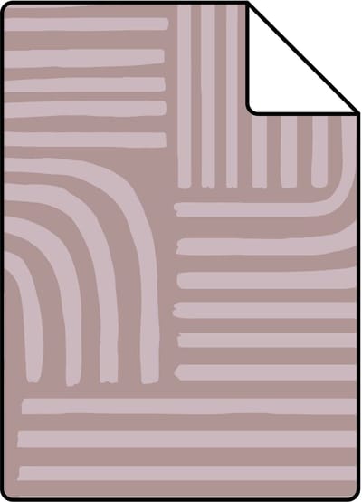 Proefstaal ESTAhome behang grafisch 3D motief licht mauve paars - 50 x 900 cm - 131488-S