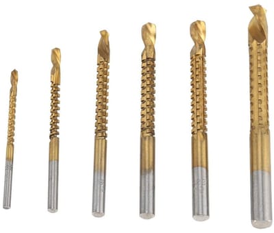 Set van 6 HSS Gecoate Houtboor Groefzaag voor Hout, Aluminium en Plastic - 3mm tot 8mm Maten