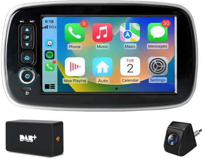 HexinexMarket Quad-Core autoradio Geschikt voor Benz Smart Fortwo/Forfour 453 basisversie 2014-2022 - Draadloos CarPlay, Android Auto, multimediaspeler, Android 15, Achteruitrijcamera, DAB+, 2GB+64GB
