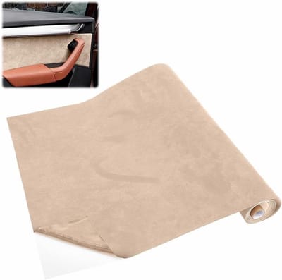 Zelfklevende stretch suède-look stof 40 x 200 cm - Beige - Voor autostoel, meubels en doe-het-zelfreparatie