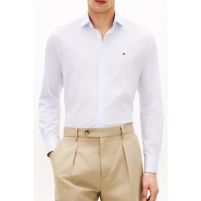 Tommy Hilfiger Cl Bengal Strip Shirt Sweet Blue/white Größe: 43 | Business hemden Outlet | Herren | Blau