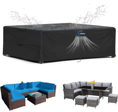 Tuinmeubelhoes met Ventilatieopening - Waterdicht en Winddicht - 1 stuk - Zwart - 420D Oxford-stof - 130 x 100 x 74 cm
