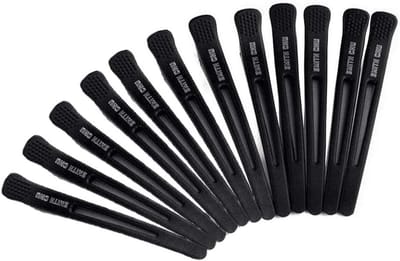 12x Zwarte Haarclips voor Kappers en Thuisgebruik - Non-Slip Klemmen zonder Vlekken