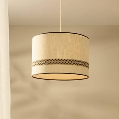 MARKET SET Hanglamp Jimmy, Ø 48 cm, beige, patroonrand