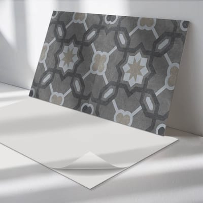 Wallfluent Vinyl Wandpaneel - Geometrisch tegelpatroon Zelfklevende Wandbekleding - 100 cm x 50 cm - Grijs Vinyl Wandpaneel - 1 stuk - Rechthoekig Wandbekleding Vinyl - Texturen Wandpaneel - Wandpaneel PVC - Wandpaneel Keuken en Badkamer