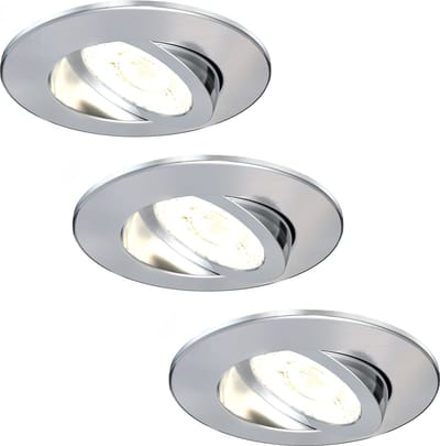Ledvion - 3X LED Inbouwspot - RVS - Dimbaar - 5W - IP65 - CCT - COB - Ø75mm