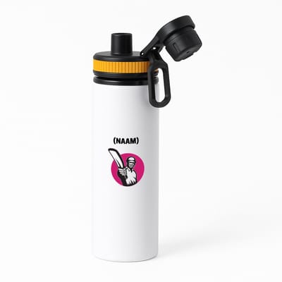 Hacebo® - Cricket met eigen naam waterfles met draaidop oranje - Cricket - Cricketer - Sport - water fles - 850ML