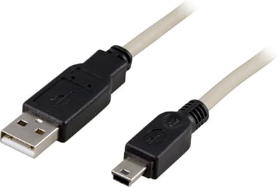 Deltaco USB 2.0 Cable A/mini B, 1m 1m USB A Mini-USB B Mannelijk Mannelijk USB-kabel