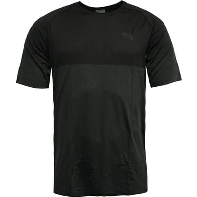 Puma Heren Pace evoKnit Fitness Training T-shirt Top Zwart Grijs 575037 01 RW83