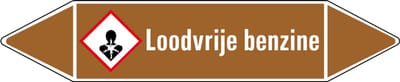 Loodvrije benzine leidingmarkering op vel 75 x 17 mm - 8 per vel