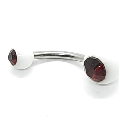 Navel Piercing - Wit Met Steentjes