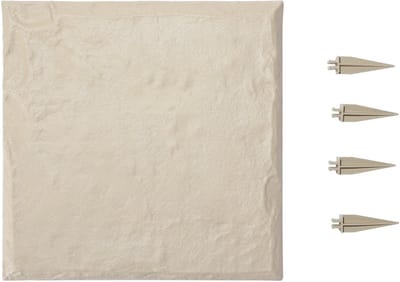 Tuinstapstenen - Kunststof tuintegels - 16 Stuks - 39,5 x 39,5 cm - Steenlook - Met Grondpennen - Voor Tuinpad en Terras - Beige