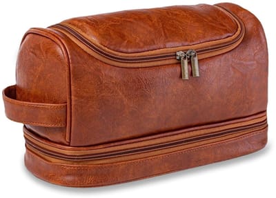 Allecto - Toiletry Bag - Toilettas voor mannen - Duurzaam en stijlvol - Bruin - Reis toilettas - Perfect voor verzorging en make-up - Geschikt voor...