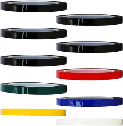 Dailygoods- Plakband Hoge Kwaliteit - 10 Stuks - Waterdicht - 3mm x 66m - Milieuvriendelijk - Ideaal voor Markeren en Klussen - Tape