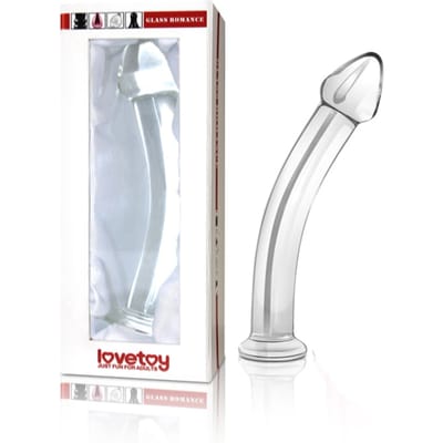 Glazen Dildo licht gebogen model
