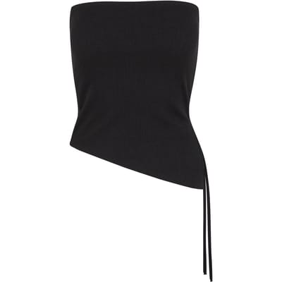 Urban Classics - Waffle Pique Bandeau Mouwloze top - XXL - Zwart