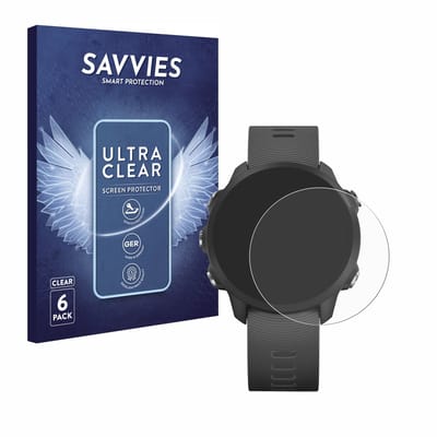 Savvies - Screenprotector voor Garmin Forerunner 245 Music - Folie Beschermfolie transparant 6 Stuks