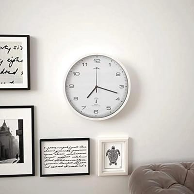 vidaXL Wall Clock Quartz Movement Radio Controlled White Clock Clock Station Clock