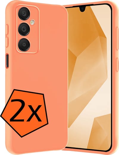 Hoes - 2 Stuks - Geschikt voor Samsung Galaxy A16 - Sterk & Shockproof - Case Siliconen - Back Cover - Telefoon Hoes - Perzik