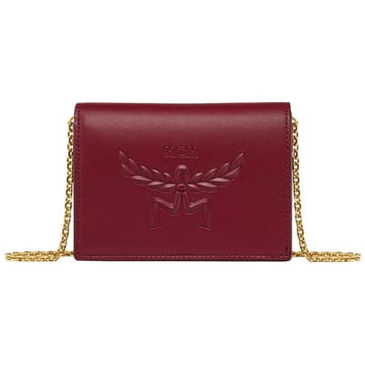 MCM Voorlogo Drukknoop Sluiting Leren Schoudertas Klein Dames schoudertas Bordo MXSEAAC01XG001 Basic Set (Bag+Dust Bag) brown