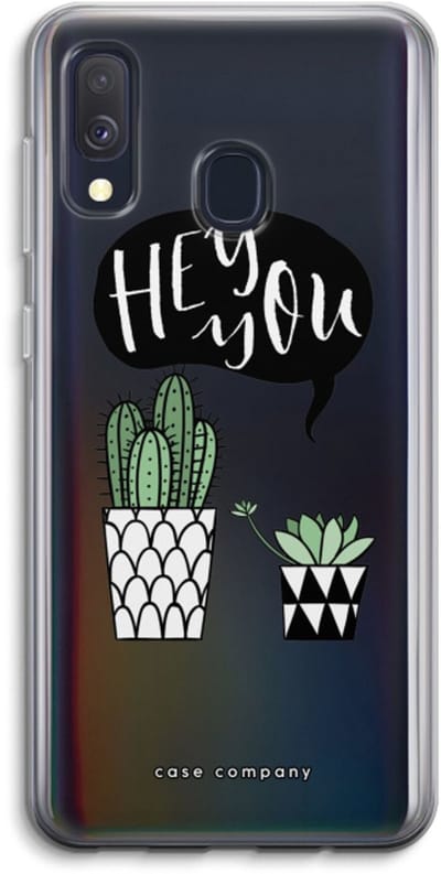 Case Company® - Hoesje geschikt voor Samsung Galaxy A40 hoesje - Hey you cactus - Soft Cover Telefoonhoesje - Bescherming aan alle Kanten en Schermrand