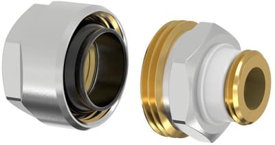 Flamco zwartstalen adapter PLUS DVGW v. buis 1/2 inch x G1/2a m. snijringafdicht., F13078