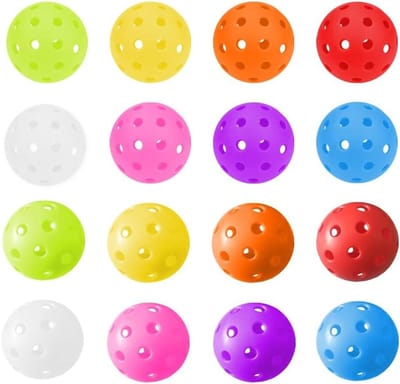 16 Pickleball Ballen voor Buiten - Sterke, Duurzame TPE Ballen - Gaten Augurk Ballen - Goed Gebalanceerd - Geschikt voor Familievrije Tijd en Outdooractiviteiten