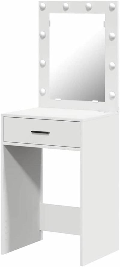 Kaptafel - Make-uptafel Toilettafel - Persoonlijke Verzorging - Met LED Verlichting - 50 x 41 x 135 cm - Wit