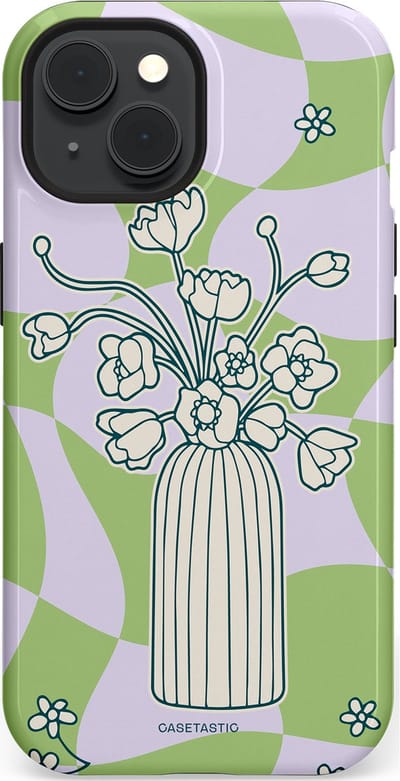 Casetastic Hoesje Geschikt voor Apple iPhone 15 Magsafe - Stijlvolle Beschermende Duo-layer Case - Bosje vol groen