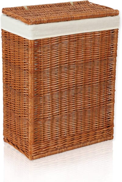 Ruimtebesparende Wasmand met Deksel - 60 liter - Natuurlijke Look en Uitneembare Waszak
