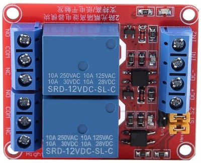 Jhubersproducts - Relay Module - 2-Channel - Isolated Optocoupler - 12V - High and Low Level Trigger - Geschikt voor diverse toepassingen - 1PC
