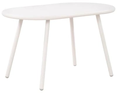 Ovale Salontafel voor Binnen en Buiten - Weerbestendige en UV-bestendige Loungetafel - Bijzettafel - Wit