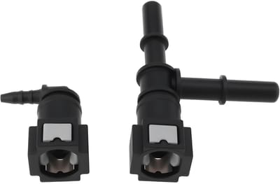Dailygoods- Brandstofslangaansluiting T-stuk 90° - Barb-aansluiting - Drie-weg connector - Kunststof - Diameter 7,89 mm - Geschikt voor diverse voertuigen - Brandstofconnector