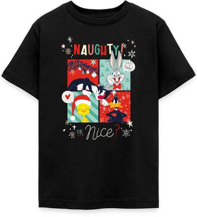 Looney Tunes Stout Of Aardig Kerstmis T-Shirt Tiener