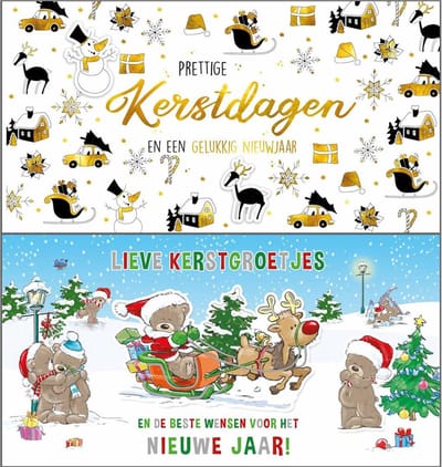 16 Luxe Handgemaakte 3D Kerstkaarten en Nieuwjaarskaarten met Enveloppen - 2x8