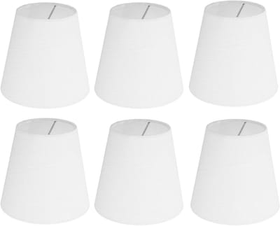 6 Stuks Witte Stof Lampenkap Kit - Moderne Minimalistische Lampenkap voor Kandelaar Vloer Tafel Kroonluchter Muur - Modern Minimalistisch .