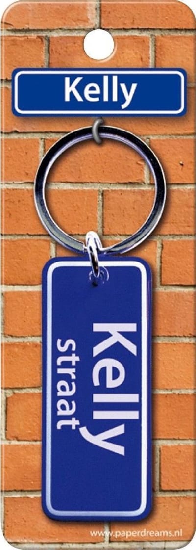 Paper Dreams Sleutelhanger Straatnaam Kelly 9 Cm Staal Blauw