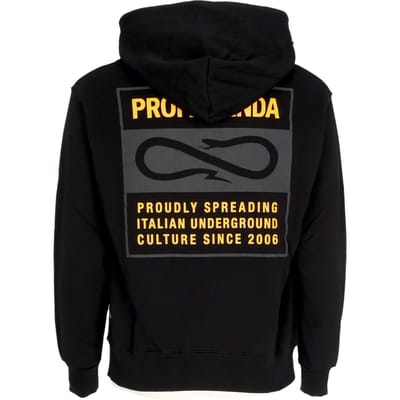 Mannen Hoodie Label Bicolor Hoodie zwart