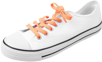 Oranje platte Sneaker veters - schoenveters - Lengte: 100cm - Breedte: 8mm