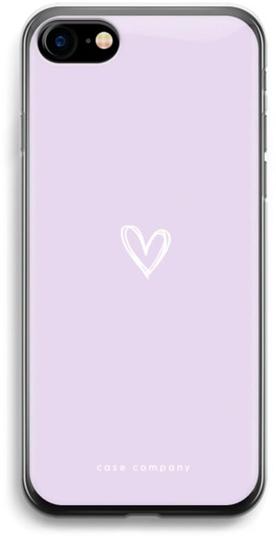 Case Company® - Hoesje geschikt voor iPhone SE 2020 hoesje - Klein hartje paars - Soft Cover Telefoonhoesje - Bescherming aan alle Kanten en Schermrand
