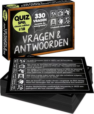 Vragen & Antwoorden #18 - quizpuzzels - pocketformaat Vragenspel - Kaartspel - Quizspel / Trivia Quiz / Aanvulset / Uitbreiding - 330 NIEUWE NEDERLANDSE VRAGEN!