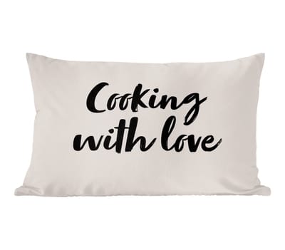 Sierkussens - Kussentjes Woonkamer - 60x40 cm - Quotes - Liefde - Cooking with love - Spreuken - Koken