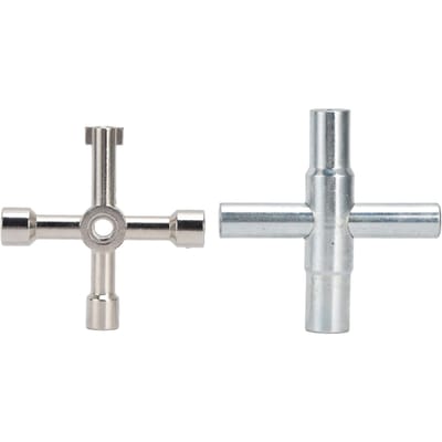 2 pièces Clé de robinet à quatre voies Durable Petite Compacte Portable Pratique Vis rotatives pour white