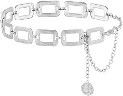 Dailygoods- Tailleketting Verstelbaar - Metalen Riem - Punk Riem - Skinny Riem - Decoratieve Cirkel - Geschikt voor Taille 79cm