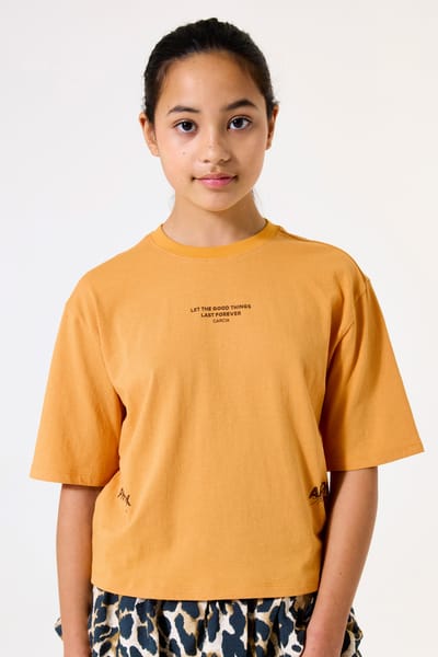 GARCIA Meisjes Print T-shirt Geel Korte mouw