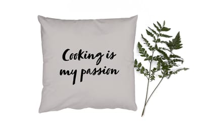 Sierkussens - Kussentjes Woonkamer - 50x50 cm - Quotes - Koken - Spreuken - Cooking is my passion